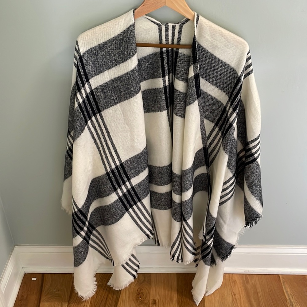Nordstrom plaid poncho.